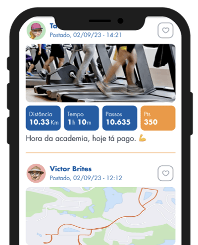 Aplicativo rodando em smartphone